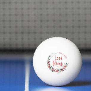Balle De Ping Pong L'amour fleurit Date de mariage personnalisée de l
