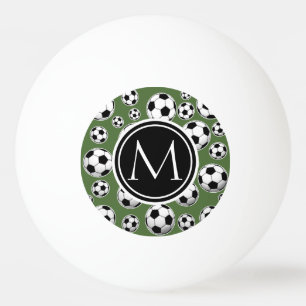 Balle De Ping Pong Le football de monogramme - dessus d'arbre
