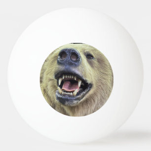 Balle De Ping Pong Le visage de tête d'ours avec sourire