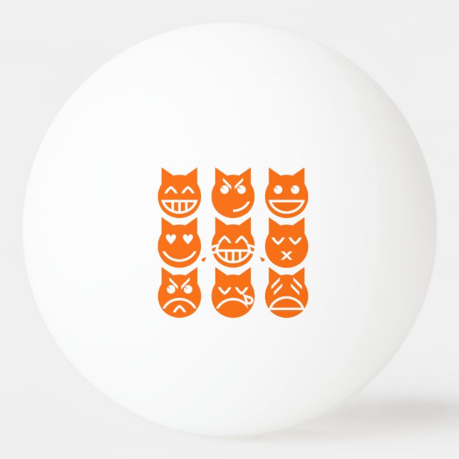 Balle De Ping Pong Les 9 vies du chat Emoji (Devant)