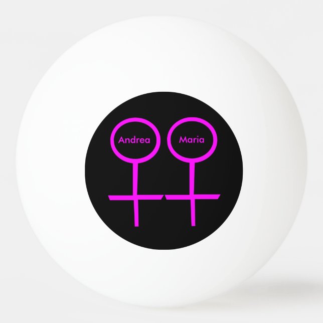 Balle De Ping Pong Les amoureux lesbiennes Personnalisable Ping Pong  (Devant)