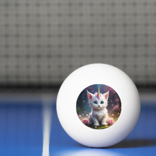 Balle De Ping Pong "Les pattes étincelantes : Le chaton Unicorn Encha