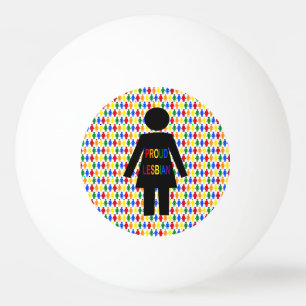 Balle De Ping Pong Lesbienne LGBTQ Silhouette et Rainbow Ladies