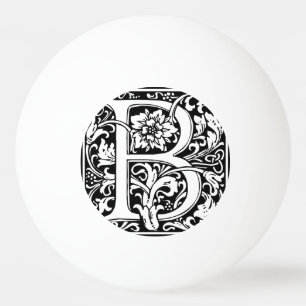 Balle De Ping Pong Lettre B Monogramme médiéval Art Nouveau