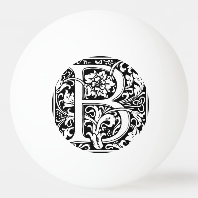 Balle De Ping Pong Lettre B Monogramme médiéval Art Nouveau (Devant)