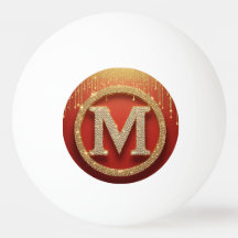 Lettre initiale M Monogramme doré pailleté