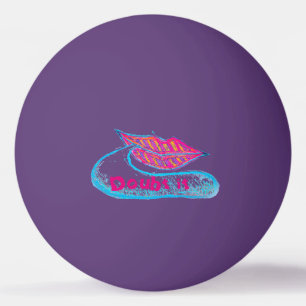 Balle De Ping Pong Lèvres roses et un mot balon ou langue