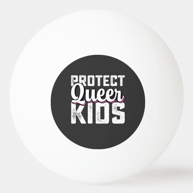 Balle De Ping Pong LGBT Pride protéger les enfants queer (Devant)