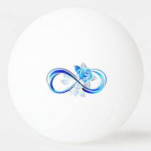 Balle De Ping Pong L'infini lumineux avec une rose bleue