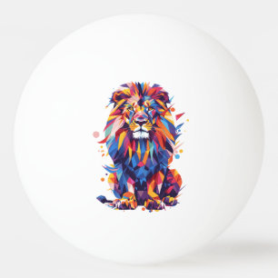 Balle De Ping Pong Lion géométrique coloré