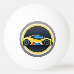 Balle De Ping Pong Logo de voiture de sport dans un style circulaire 