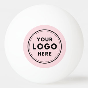 Balle De Ping Pong Logo d'entreprise simple rose