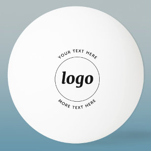 Balle De Ping Pong Logo Simple Avec Entreprise Texte