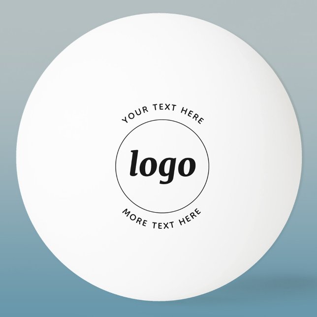 Balle De Ping Pong Logo Simple Avec Entreprise Texte (Simple logo with custom text business branding promotional ping pong ball)