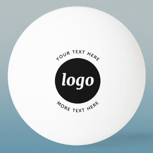 Balle De Ping Pong Logo Simple Avec Texte Commercial