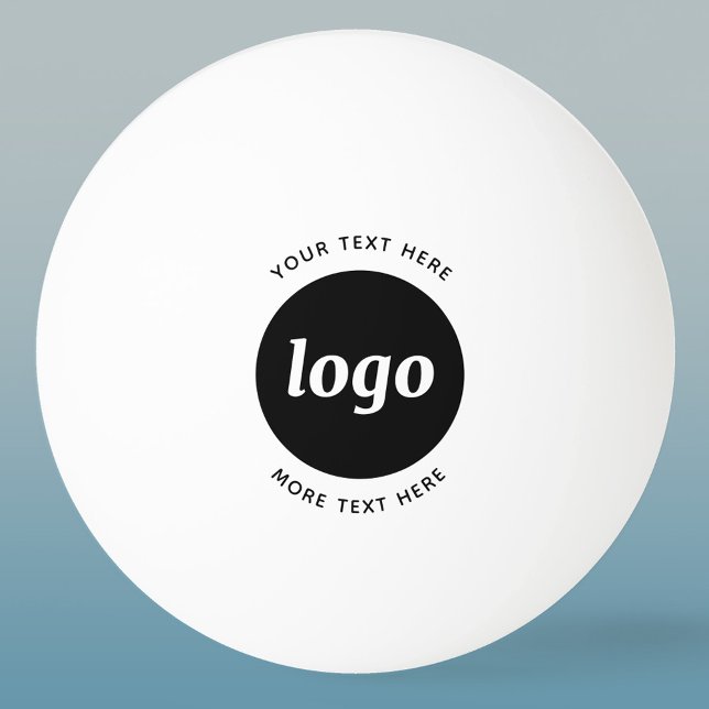 Balle De Ping Pong Logo Simple Avec Texte Entreprise (Simple logo with text promotional business ping pong ball)