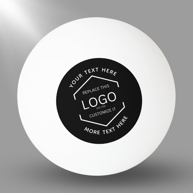 Balle De Ping Pong Logo Texte noir Arrière - plan Entreprise Promotio (Créateur téléchargé)