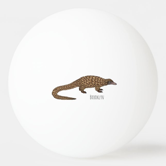 Balle De Ping Pong Long-tailed pangolin cartoon illustration  (Devant)