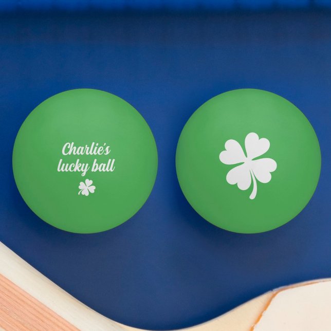 Balle De Ping Pong Lucky quatre feuilles de trèfle vert (Lucky four leaf clover green ping pong ball)