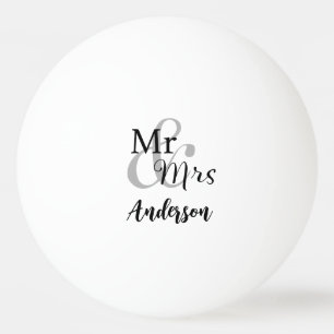 Balle De Ping Pong M. & Mme Mariage Couple Nom de famille personnalis