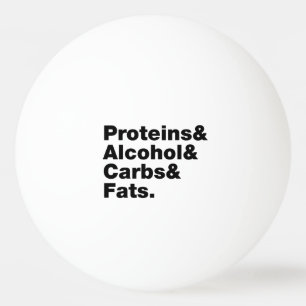 Balle De Ping Pong Macronutriments. Protéines & Alcool & Glucides & G