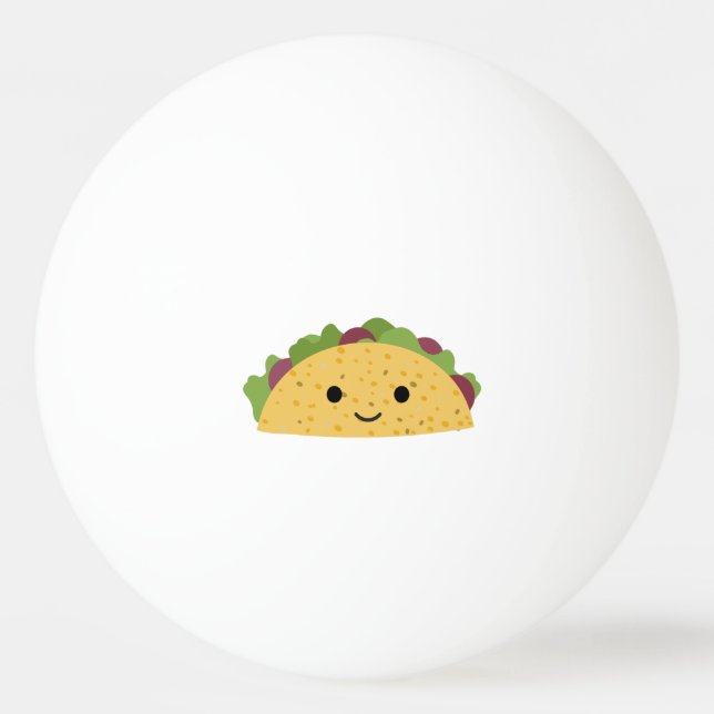 Balle De Ping Pong Magnifique Caricature Kawaii Souriant Taco (Devant)