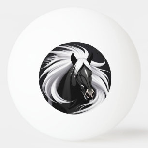 Balle De Ping Pong Magnifique Cheval Noir