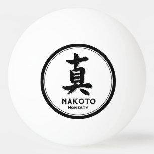 Balle De Ping Pong MAKOTO honnêteté bushido vertu samurai kanji tat