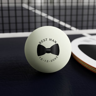 Balle De Ping Pong Mariage Black Bow Cravate Best Man Ping Pong Ball