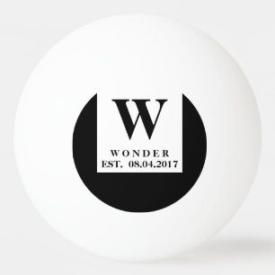 Balle De Ping Pong Mariage Minimaliste Urbain Monogramme de Nouveau
