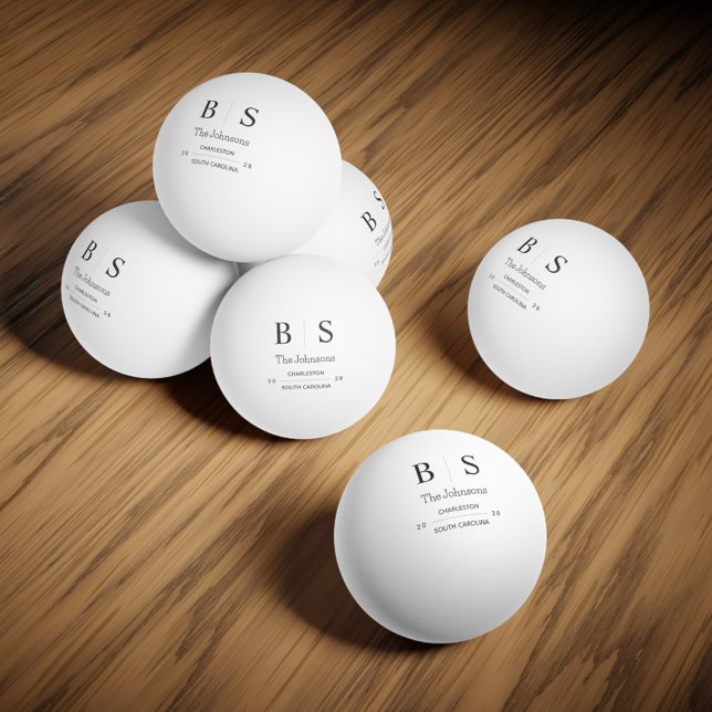 Balle De Ping Pong Mariage monographique personnalisé (Personalized Monogram Wedding Ping Pong Ball)