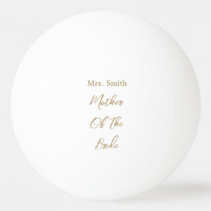 Balle De Ping Pong Mère De La Mariée Mariage Cadeau Favor Blanc Or