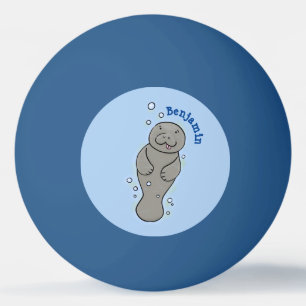 Balle De Ping Pong Mignonne manatée bébé avec bulles illustration