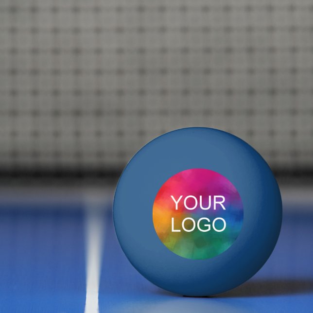 Balle De Ping Pong Modèle de logo de l'entreprise Bleu (Filet)