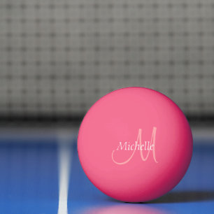 Balle De Ping Pong Modèle moderne tendance Monogramme initial rose
