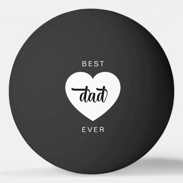 Balle De Ping Pong Moderne Meilleur Père Jamais Coeur (Devant)