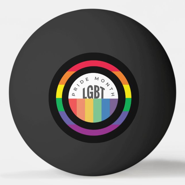 Balle De Ping Pong Mois de la fierté LGBT avec thème arc-en-ciel   (Devant)