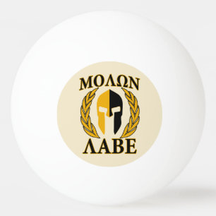 Balle De Ping Pong Molon Labe Spartan Casque Laurels Noir