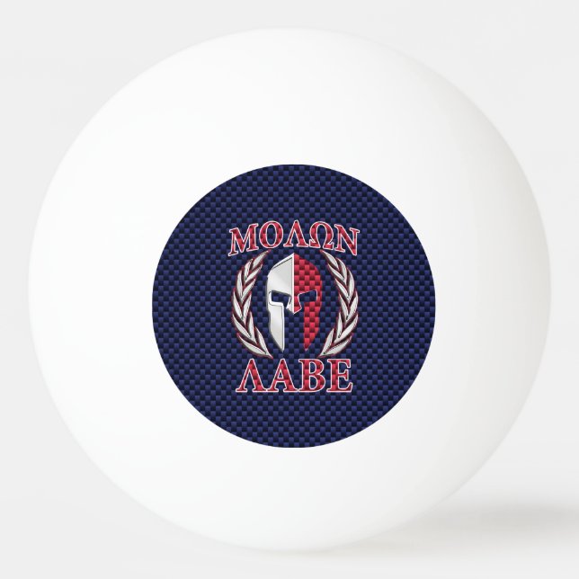 Balle De Ping Pong Molon Labe Spartan Warrior Carbon Fiber Chrome (Dos)