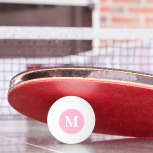 Balle De Ping Pong Monogram Girly Pink Player entraîneur bière de ten