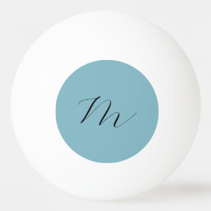 Balle De Ping Pong Monogram Solide Blue Pastel Minimaliste Profession