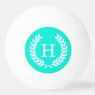 Balle De Ping Pong Monogramme blanc d'initiale de guirlande de