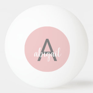 Balle De Ping Pong Monogramme Blush Pink Ajoutez Votre Propre Nom