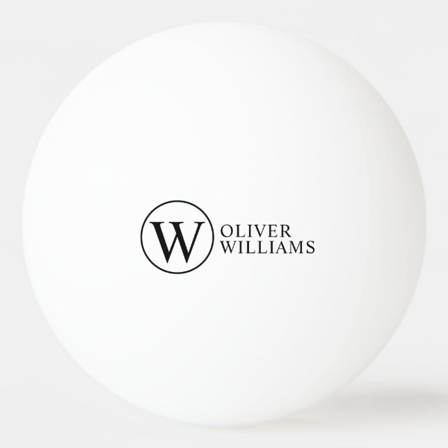 Balle De Ping Pong Monogramme circulaire initial W (modifiable) (Devant)