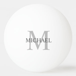 Balle De Ping Pong Monogramme classique personnalisé et nom