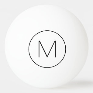Balle De Ping Pong Monogramme de police minimaliste moderne noir