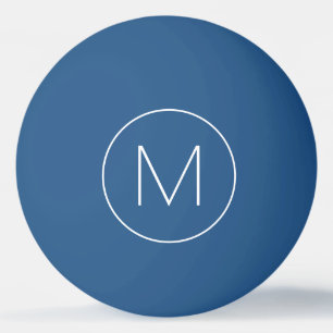 Balle De Ping Pong Monogramme de police moderne minimaliste bleu et b