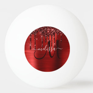 Balle De Ping Pong Monogramme en métal brosse à Parties scintillant