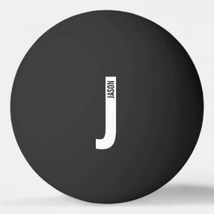 Balle De Ping Pong Monogramme et nom gras personnalisés modernes