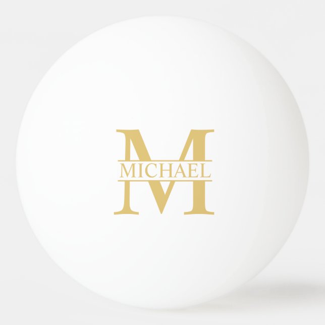 Balle De Ping Pong Monogramme et nom personnalisés (Devant)